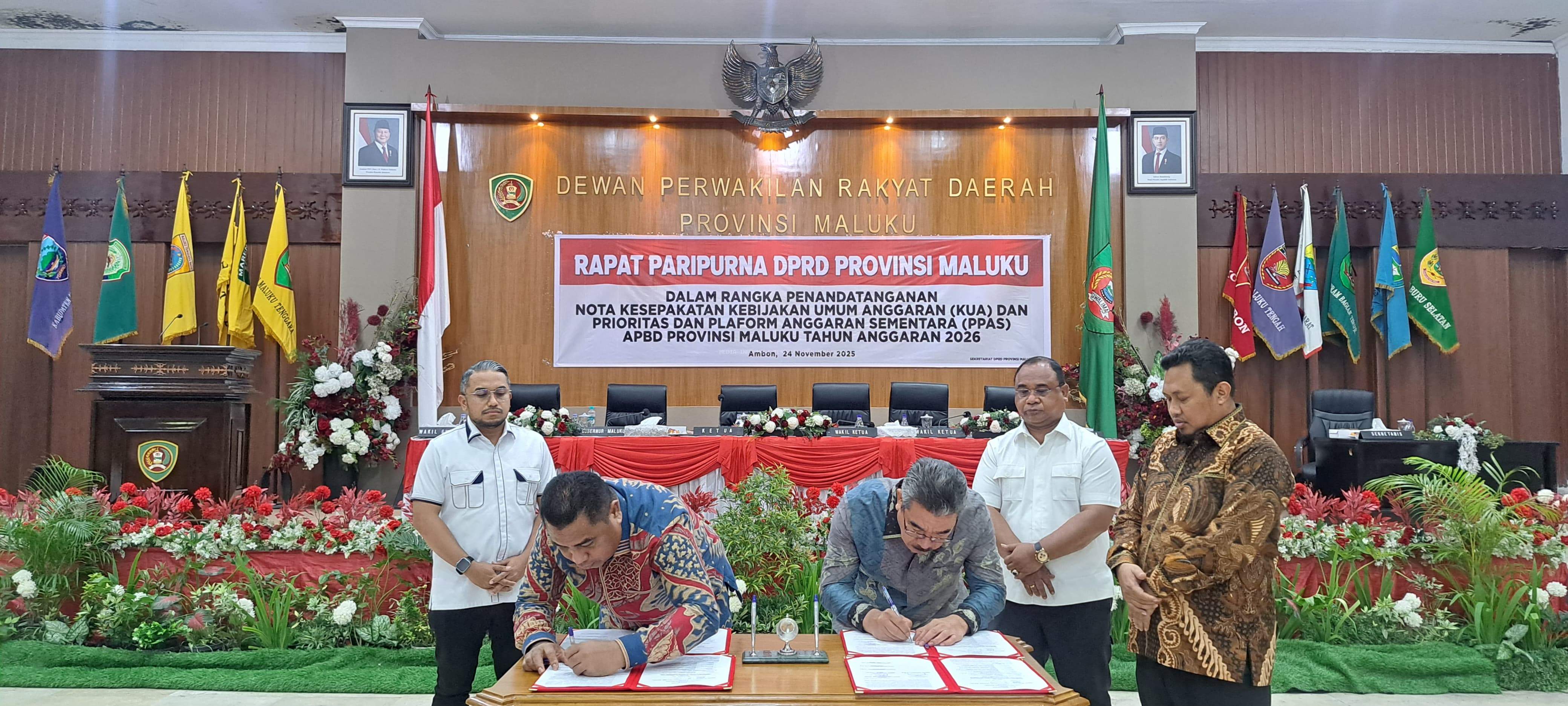 DPRD Maluku-Pemprov Tandatangani Nota Kesepakatan KUA-PPAS APBD 2026